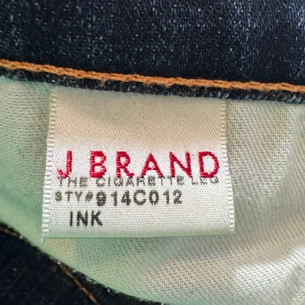 J Brand Women's Jeans Cigarette Leg Low Rise Stretch‎ Ink Dark Denim Size 25